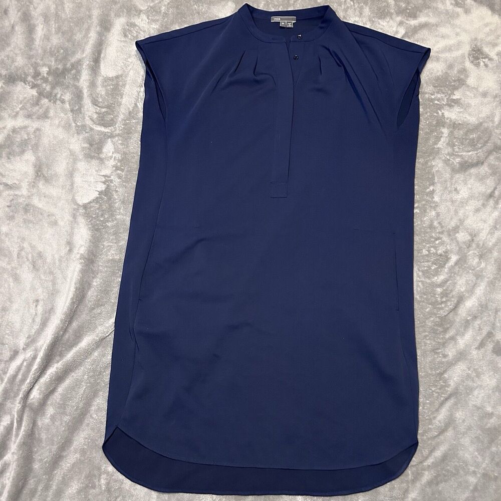 Vince Navy Blue Popover Mini Dress Size Medium career work business casual